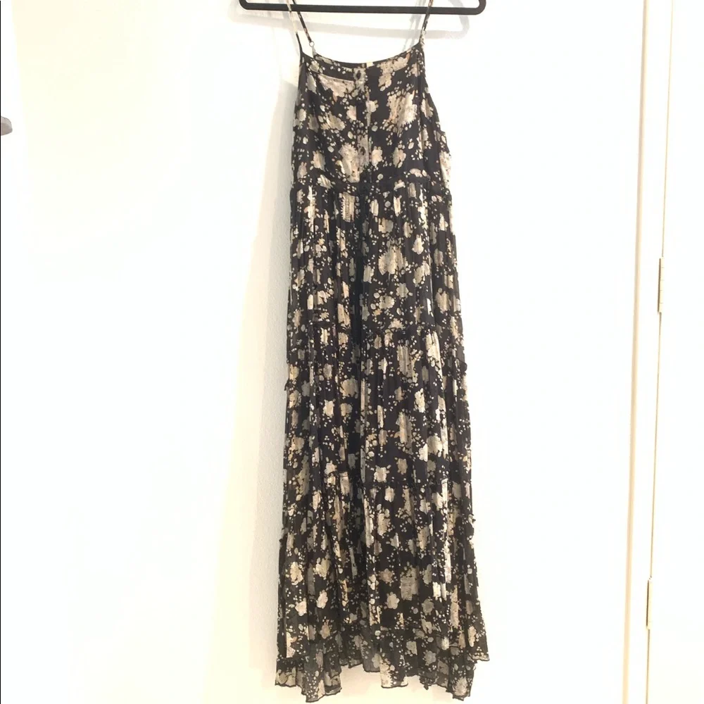 Spell Black Floral Tiered Maxi Dress with Cream Blooms - Picture 6 of 8